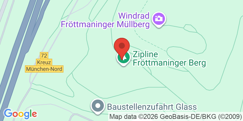 Mapa de la ubicación de Spielplatz "Fröttmaninger Berg, unterhalb des Windrads, Seilbahn"