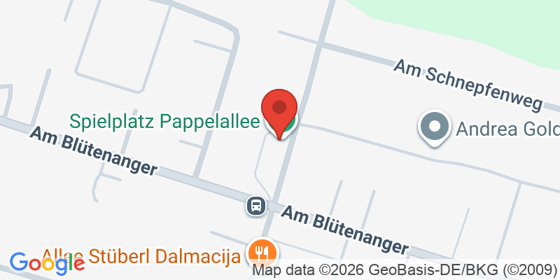 Mapa de la ubicación de Spielplatz "Am Blütenanger, Pappelallee 32"