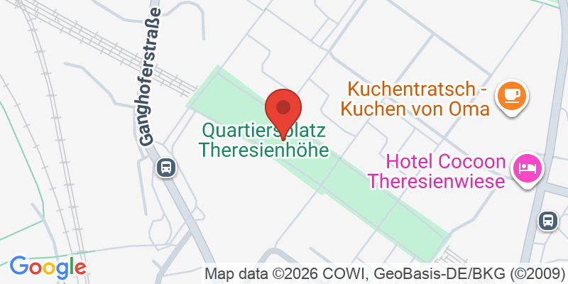 Mapa de la ubicación de Spielplatz "Fritz-Endres-Straße, Quartiersplatz Theresienhöhe, Bahndeckel