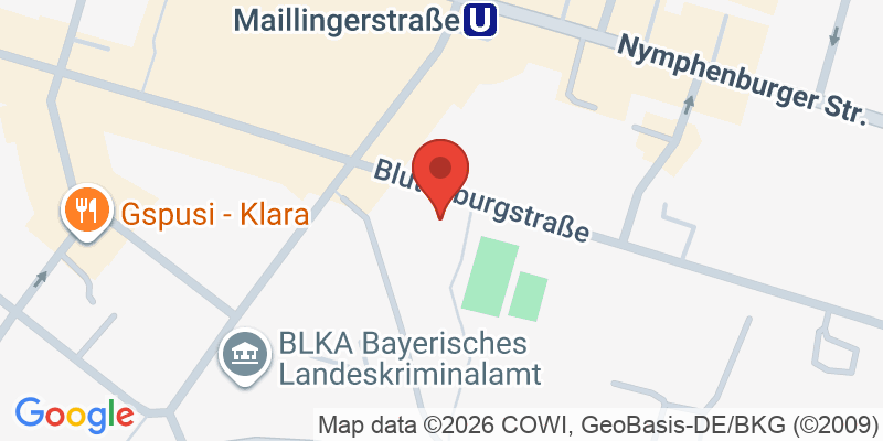 Mapa de la ubicación de Spielplatz "Blutenburgstraße, gegenüber Hausnummer 42"