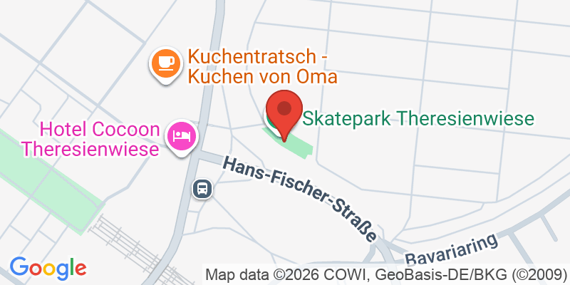 Mapa de la ubicación de Spielplatz "Theresienwiese, Skateanlage"
