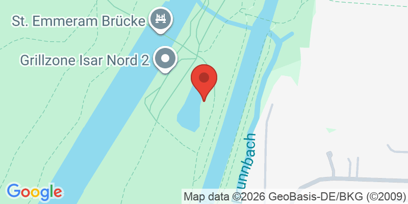 Mapa de la ubicación de Spielplatz "Isarinsel im nördlichen Teil, St.-Emmeram-Brücke"