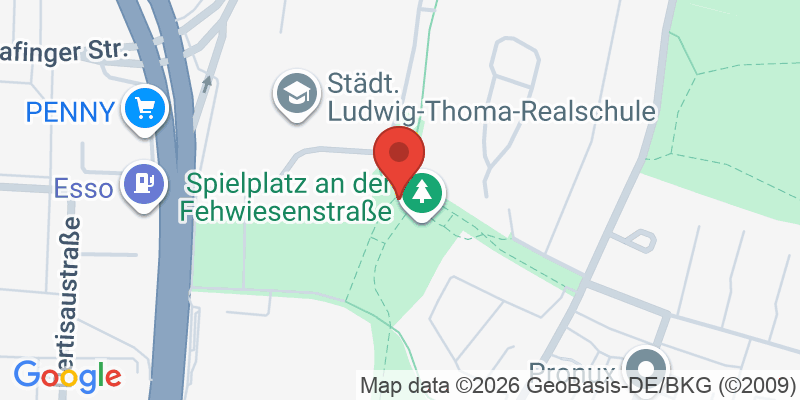 Mapa de la ubicación de Spielplatz "Echardinger Grünstreifen, Fehwiesenstraße"