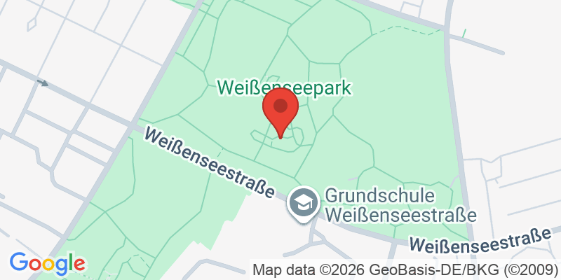 Mapa de la ubicación de Spielplatz "Weißenseestraße, Freizeitpark West"