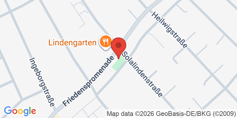Mapa de la ubicación de Spielplatz "Friedenspromenade, Ecke Solalindenstraße"