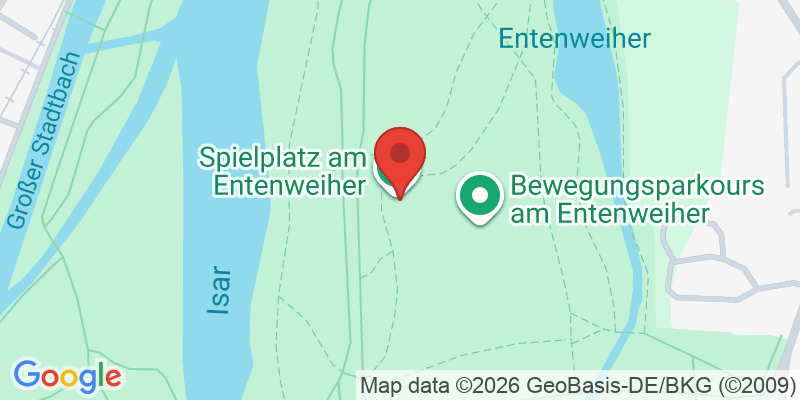 Mapa de la ubicación de Spielplatz "Isarauen, nördlich der Candidstraße, am Entenweiher"