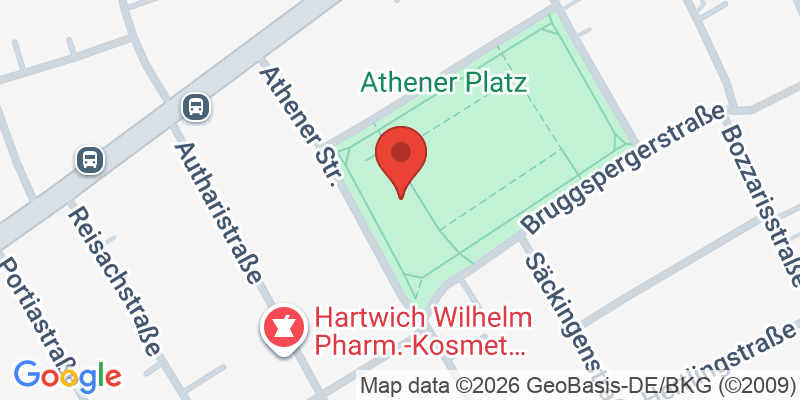Mapa de la ubicación de Spielplatz "Athener Platz, im westlichen Teil"