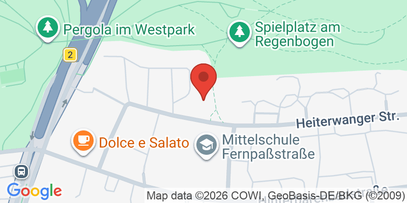 Mapa de la ubicación de Spielplatz "Westpark Ost, Heiterwanger Straße"