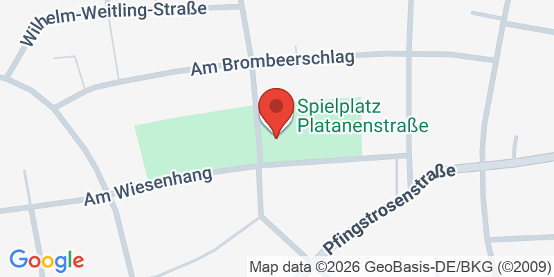 Mapa de la ubicación de Spielplatz "Am Brombeerschlag, Am Wiesenhang, Ecke Platanenstraße"