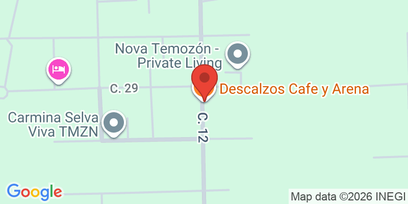 Mapa de la ubicación de Descalzos Cafe y Arena