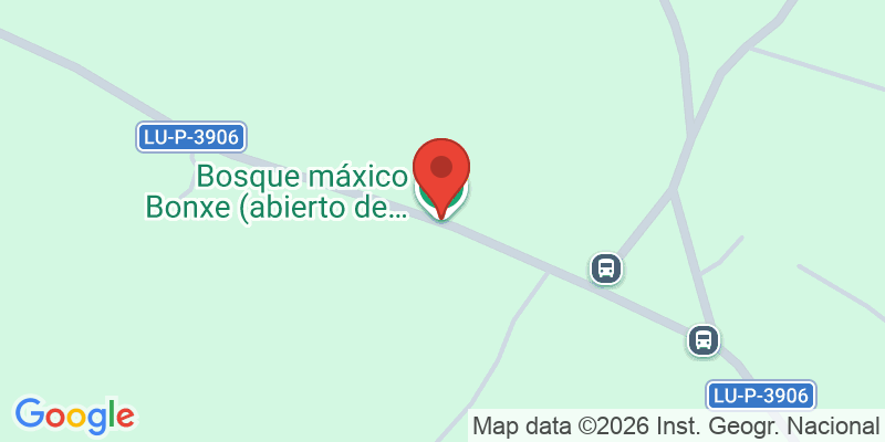 Mapa de la ubicación de Bosque máxico Bonxe (abierto de mayo a 1 noviembre)