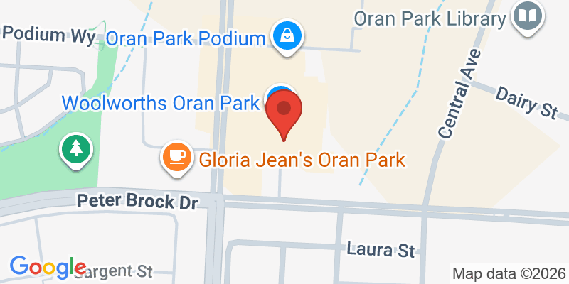 Mapa de la ubicación de Tada Kids Cafe Oran Park