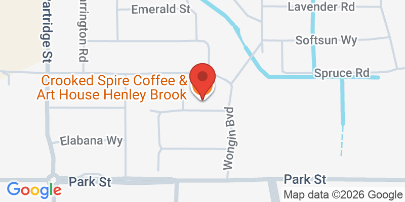 Mapa de la ubicación de Crooked Spire Coffee & Art House Henley Brook