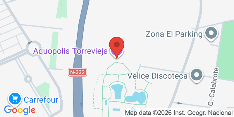 Mapa de la ubicación de Aquopolis Torrevieja