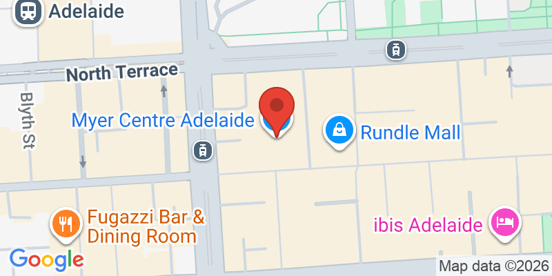 Mapa de la ubicación de Myer Centre Adelaide