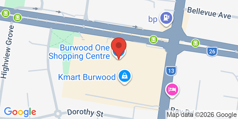 Mapa de la ubicación de Burwood One Shopping Centre