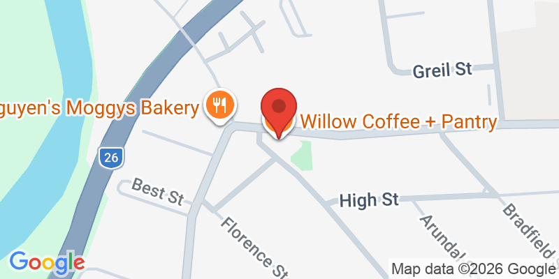 Mapa de la ubicación de Willow Coffee + Pantry