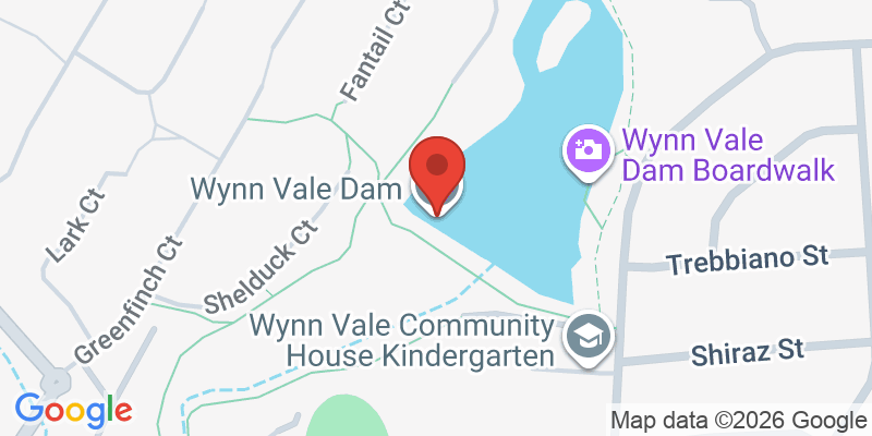Mapa de la ubicación de Wynn Vale Dam