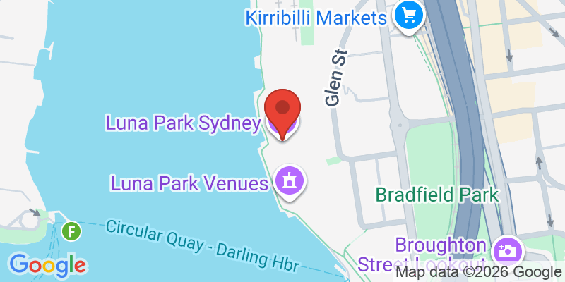 Mapa de la ubicación de Luna Park Sydney