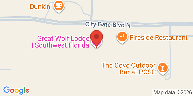Mapa de la ubicación de Great Wolf Lodge | Southwest Florida