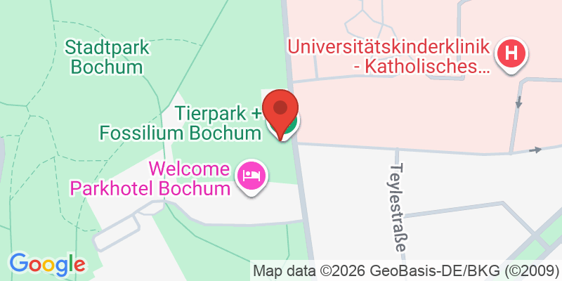 Mapa de la ubicación de Bochum Zoo + Fossilium