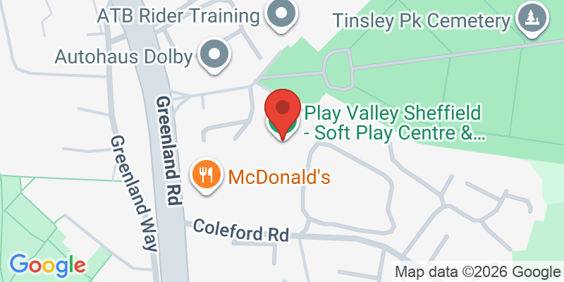 Mapa de la ubicación de Play Valley Sheffield - Soft Play Centre & Kids Parties