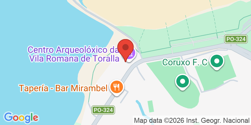 Mapa de la ubicación de Centro Arqueolóxico Vila Romana de Toralla