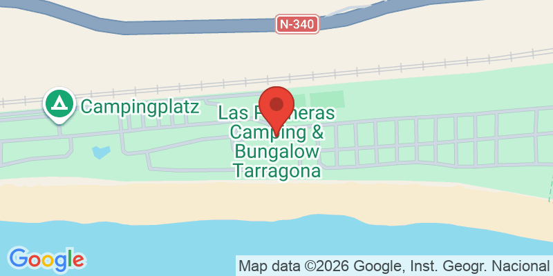 Mapa de la ubicación de Las Palmeras Camping & Bungalow Tarragona