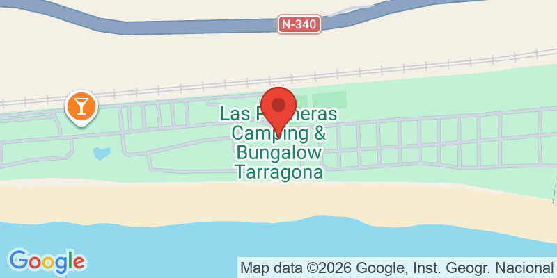 Mapa de la ubicación de Las Palmeras Camping & Bungalow Tarragona