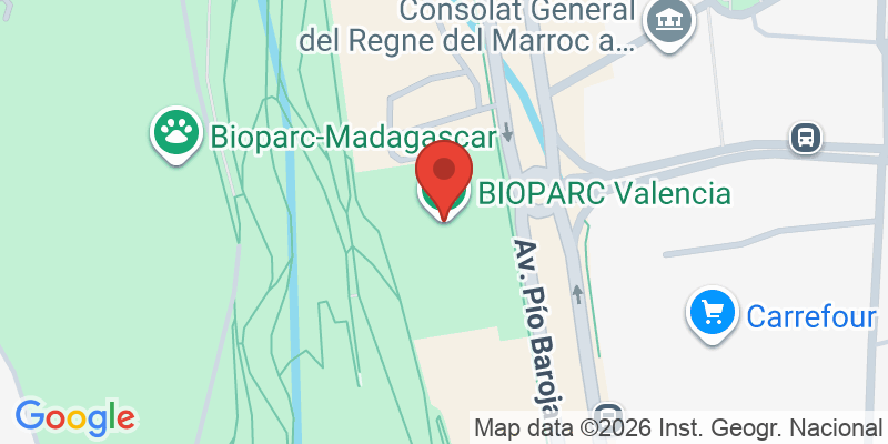 Mapa de la ubicación de Bioparc Valencia