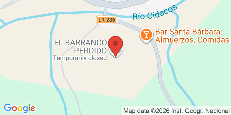 Mapa de la ubicación de El Barranco Perdido