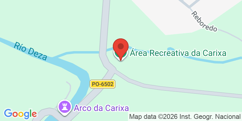 Mapa de la ubicación de Área Recreativa da Carixa