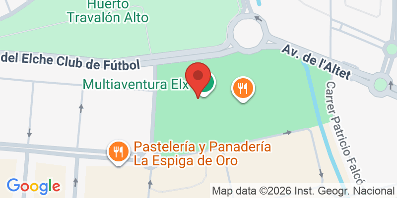 Mapa de la ubicación de Elche Palmeral Aventuras