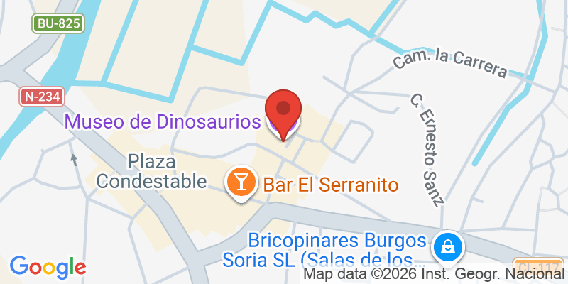 Mapa de la ubicación de Museo de Dinosaurios