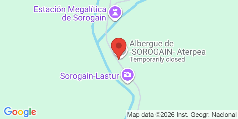 Mapa de la ubicación de Albergue de -SOROGAIN- Aterpea